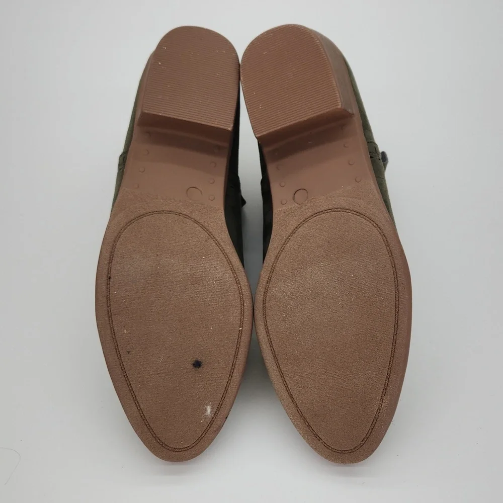 Just Fab Tommi Green Faux Suede Cutout Bootie - Zippered Heel Trendy & Versatile - Picture 9 of 12